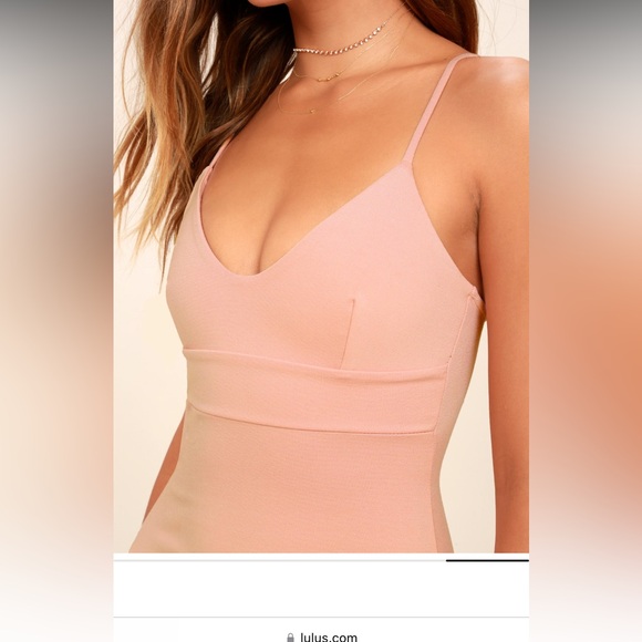 Lulu’s Blush Pink Bodycon Midi Dress - Picture 4 of 8